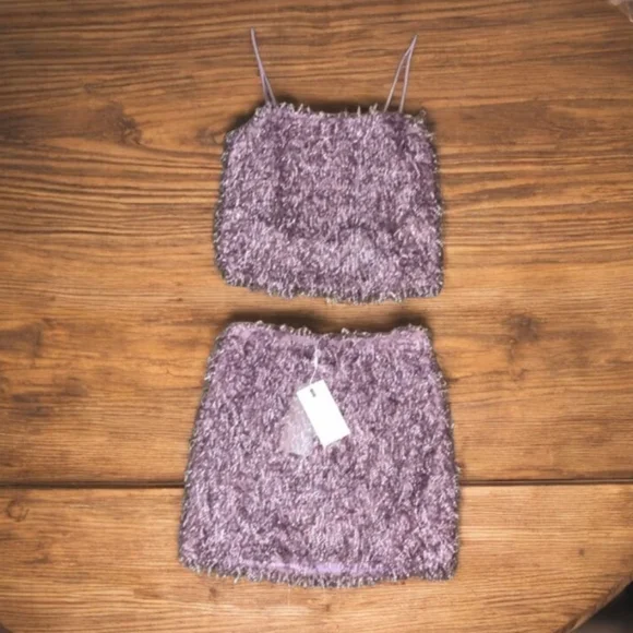 NWT Revolve 2 PIECE Endless Rose Fringe Skirt Set in Purple Size Small - Picture 10 of 14